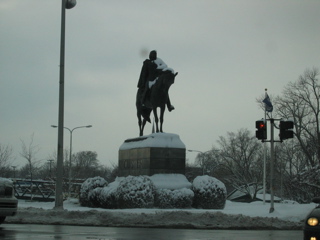 Custer statue in Monroe