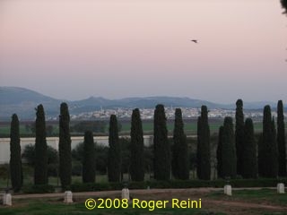 The hills of Galilee from the terrace at Bahji